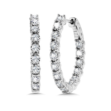 14K White Gold Basics Hoops